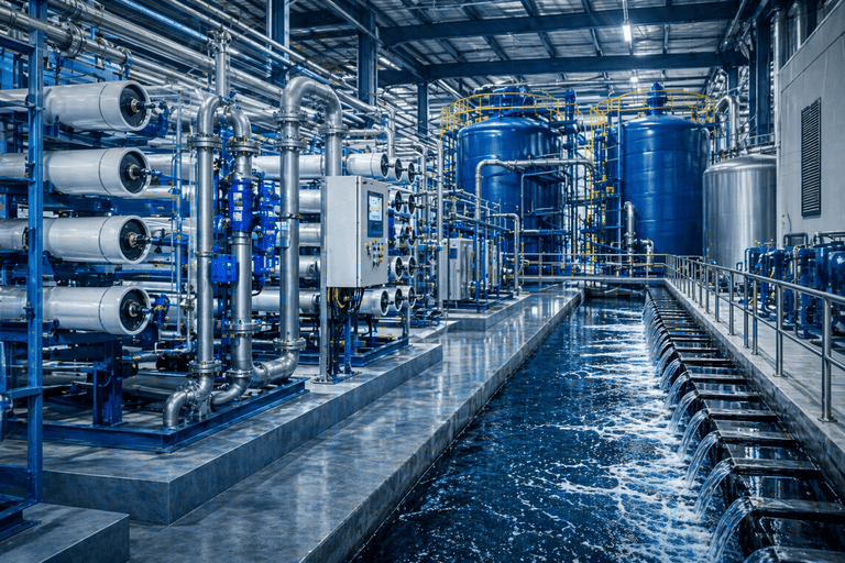 Industrial water treatment plant
